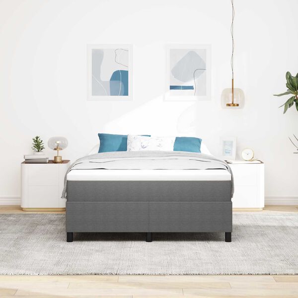 vidaXL Κρεβάτι box spring με στρώμα σε ανοιχτό γκρι, 140 x 200 εκ, από βελούδο.