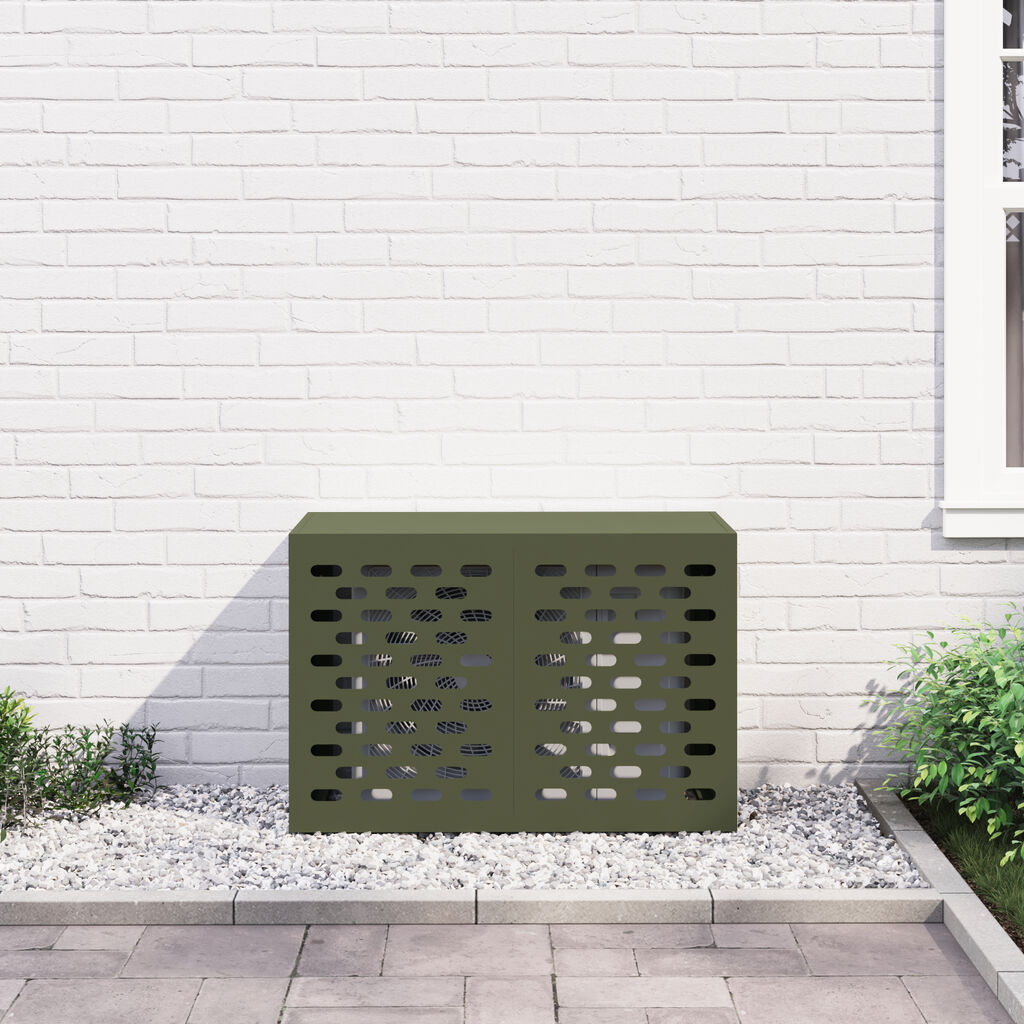 vidaXL Κάλυμμα Κλιματιστικού - Ελιά, 90x40x60 εκ, Χάλυβας