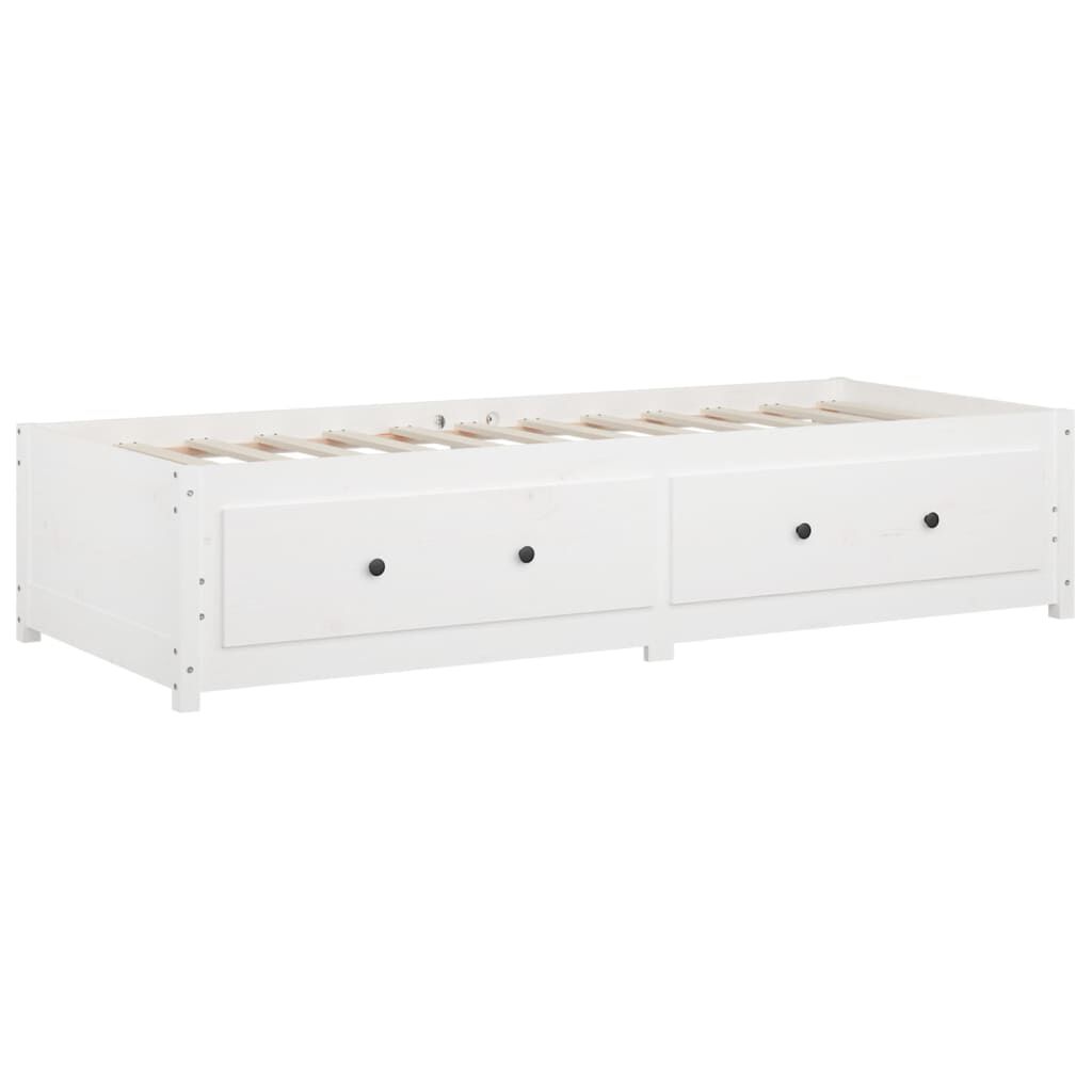 vidaXL Κρεβάτι ημέρας χωρίς στρώμα Λευκό 75x190 cm Στερεό ξύλο πεύκο