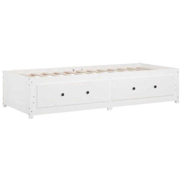 vidaXL Κρεβάτι ημέρας χωρίς στρώμα Λευκό 75x190 cm Στερεό ξύλο πεύκο