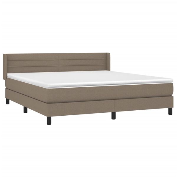 vidaXL &Kappa;&rho;&epsilon;&beta;ά&tau;&iota; Boxspring &mu;&epsilon; &Sigma;&tau;&rho;ώ&mu;&alpha; Taupe 180x200 &epsilon;&kappa;. &Upsilon;&phi;&alpha;&sigma;&mu;ά&tau;&iota;&nu;&omicron;
