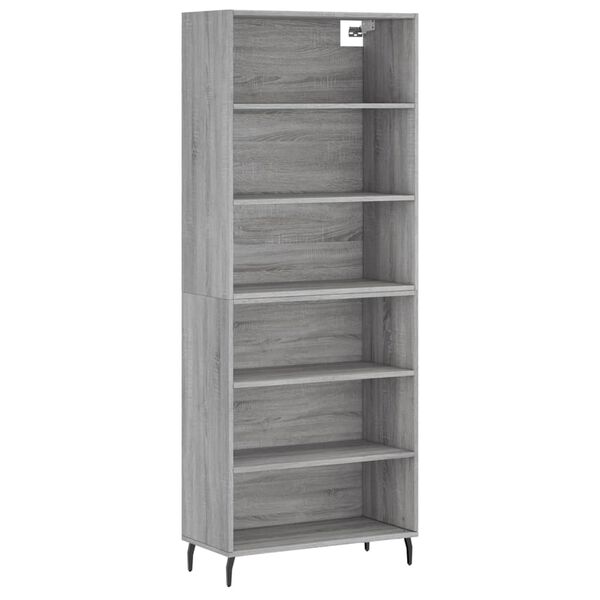 vidaXL Ντουλάπι Sonoma Γκρι 69,5x32,5x180 εκ. Επεξεργασμένο Ξύλο