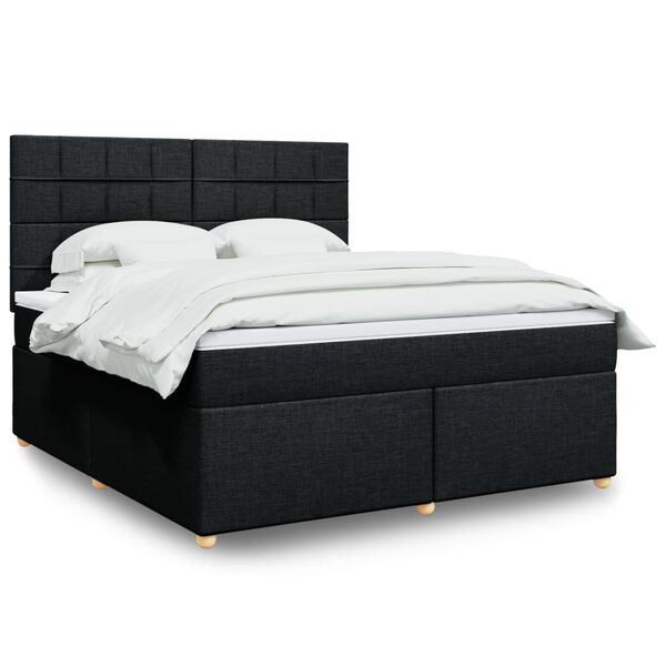 vidaXL &Kappa;&rho;&epsilon;&beta;ά&tau;&iota; Boxspring &mu;&epsilon; &Sigma;&tau;&rho;ώ&mu;&alpha; &Mu;&alpha;ύ&rho;&omicron; 180x200 &epsilon;&kappa;. &Upsilon;&phi;&alpha;&sigma;&mu;ά&tau;&iota;&nu;&omicron;