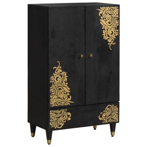 vidaXL Highboard &Mu;&alpha;ύ&rho;&omicron; 60 x 33 x 100 &epsilon;&kappa;. &Sigma;&tau;&epsilon;&rho;&epsilon;ό &xi;ύ&lambda;&omicron; &mu;ά&nu;&gamma;&kappa;&omicron;