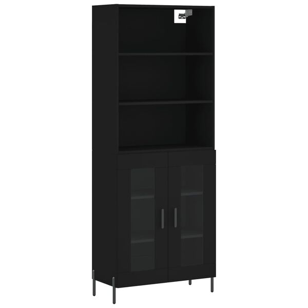 vidaXL Ντουλάπι Μαύρο 69,5x34x180 εκ. από Επεξεργασμένο Ξύλο
