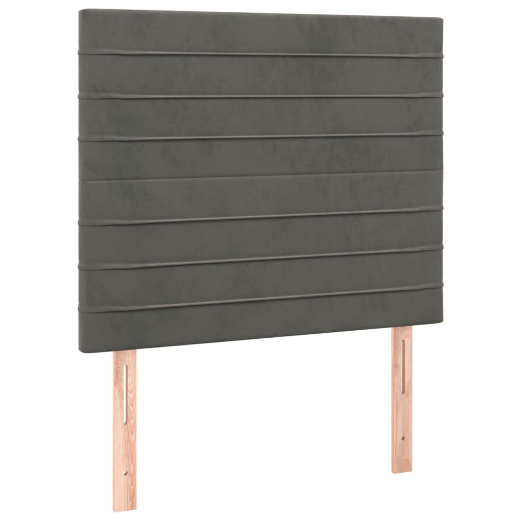 vidaXL Κρεβάτι Boxspring με Στρώμα Σκούρο Γκρι 90x200 εκ. Βελούδινο