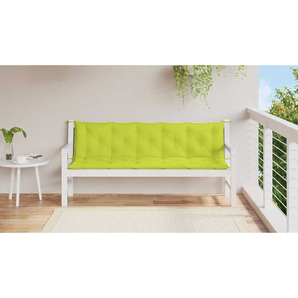 vidaXL Μαξιλάρι Πάγκου Κήπου Αν. Πράσινο 180x(50+50)x7εκ Ύφασμα Oxford