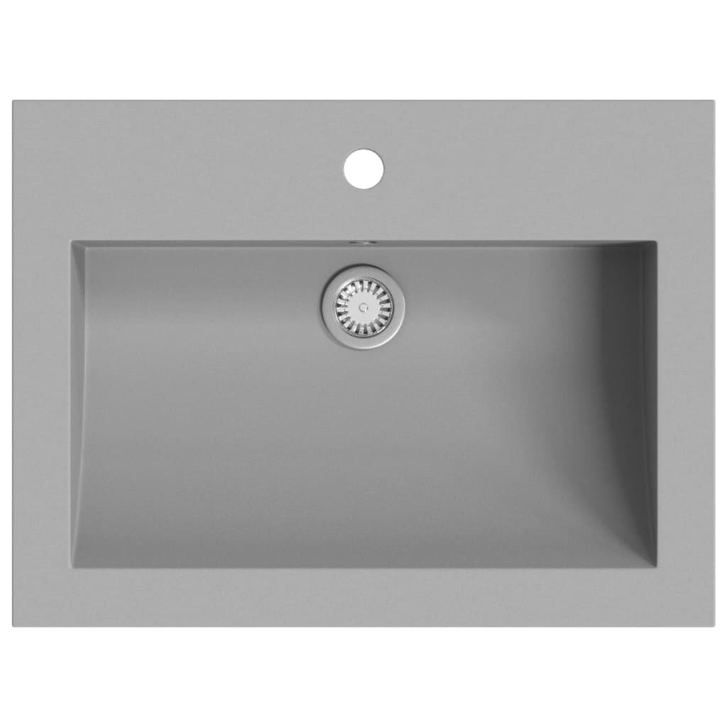 vidaXL Νιπτήρας Γκρι 600 x 450 x 120 χιλ. Γρανιτένιος