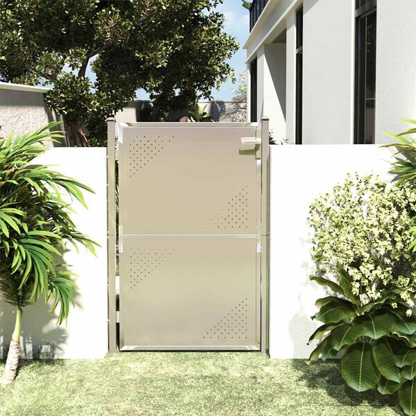 vidaXL Πόρτα Περίφραξης Κήπου 100 x 150 εκ. από Ανοξείδωτο Ατσάλι