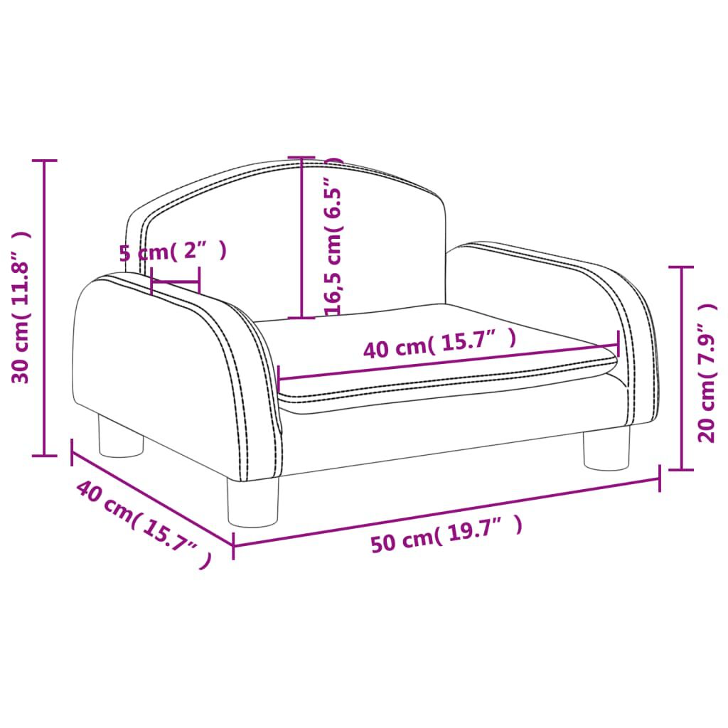 vidaXL Καναπές Παιδικός Καπουτσίνο 50x40x30 εκ. από Συνθ. Δέρμα