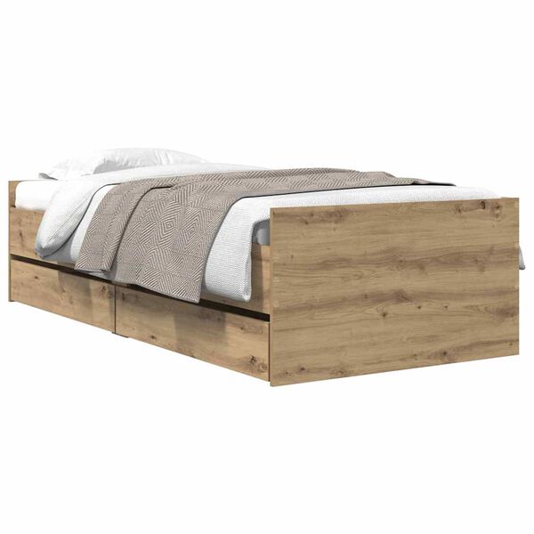 vidaXL &Sigma;&kappa;&epsilon;&lambda;&epsilon;&tau;ό&sigmaf; &Kappa;&rho;&epsilon;&beta;&alpha;&tau;&iota;&omicron;ύ Artisan Oak 90 x 190 cm &Sigma;&tau;&epsilon;&rho;&epsilon;ά &xi;&upsilon;&lambda;&epsilon;ί&alpha; &pi;&epsilon;ύ&kappa;&omicron;&upsilon;