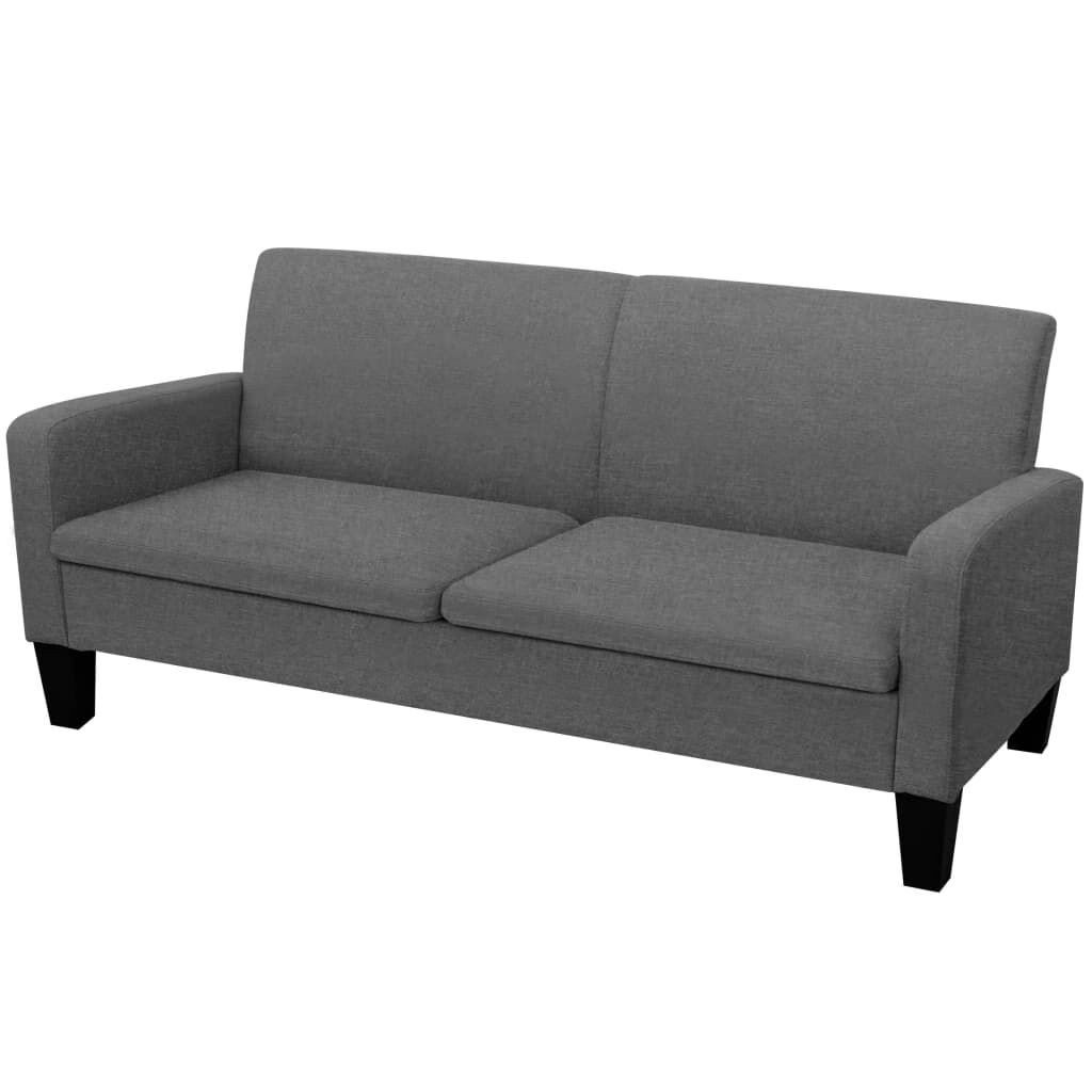 vidaXL Καναπές Τριθέσιος Σκούρο Γκρι 180 x 65 x 76 εκ.