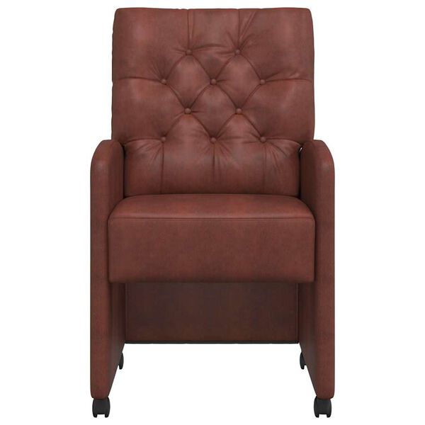 vidaXL Καρέκλες Φαγητού με Ρόδες 2 pcs Λαμπερό καφέ 58 x 67 x 97 εκ