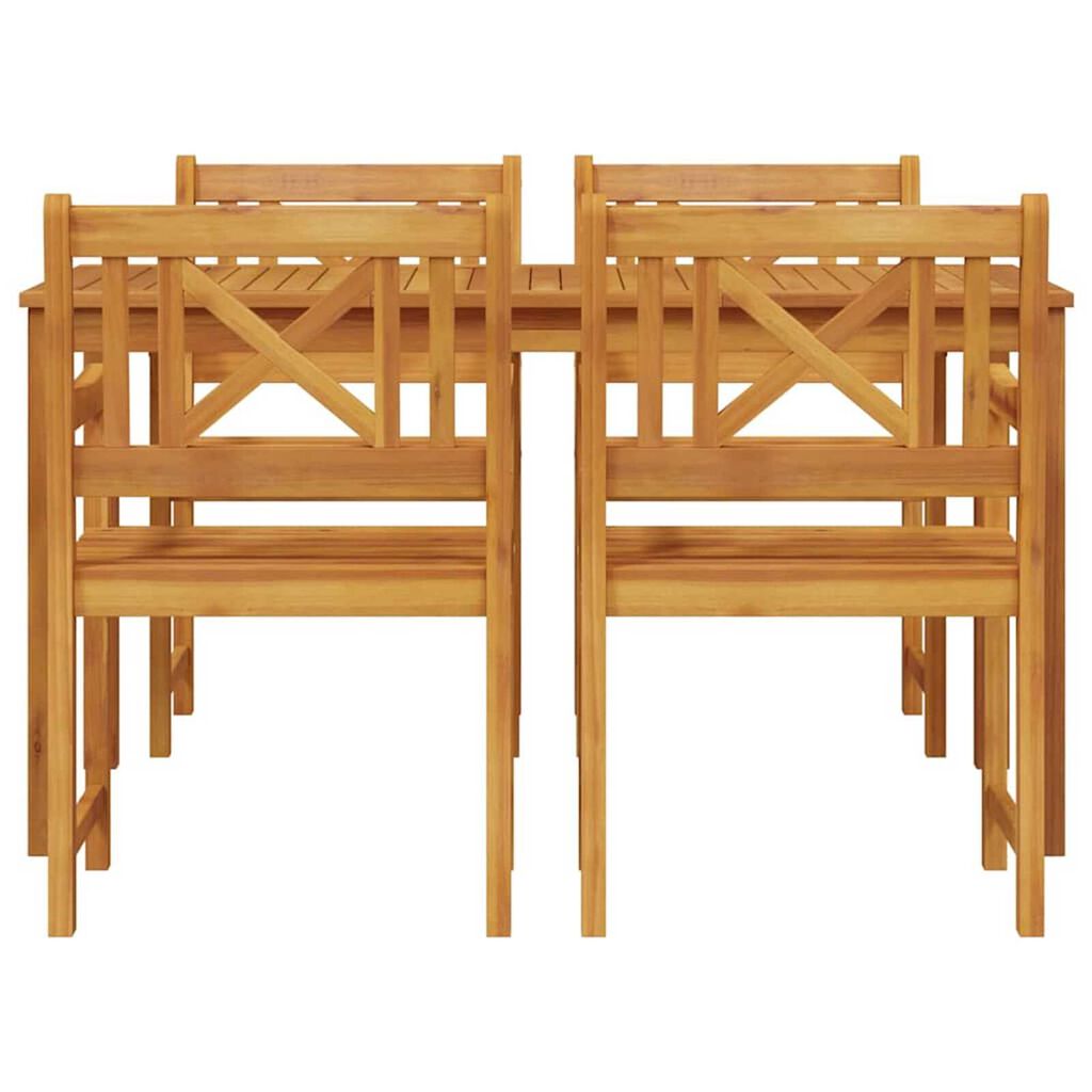 vidaXL Σέτ φαγητού για κήπο 5 pcs Καφέ Μασίφ ξύλο ακακίας