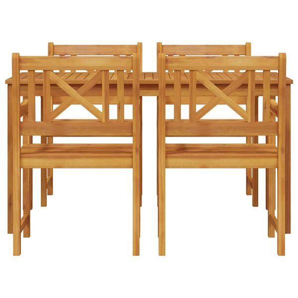 vidaXL Σέτ φαγητού για κήπο 5 pcs Καφέ Μασίφ ξύλο ακακίας