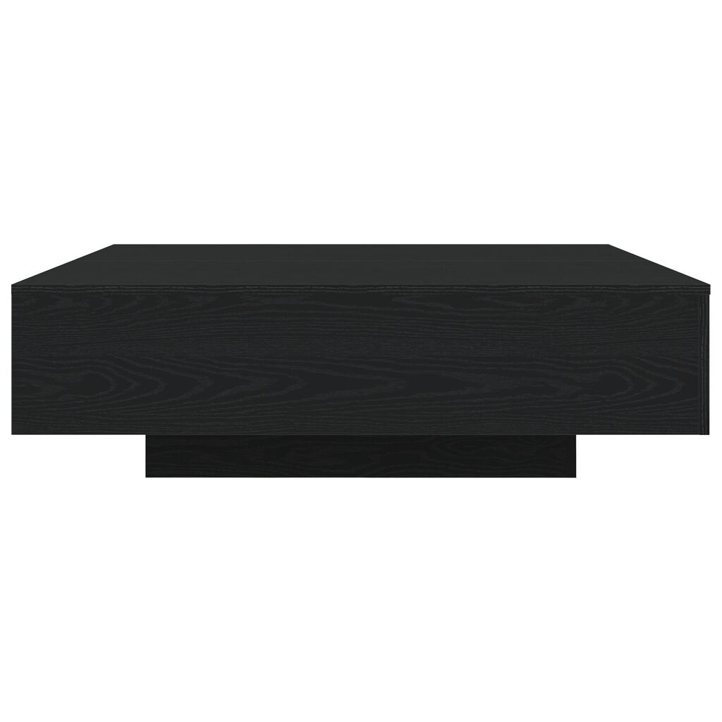 vidaXL Τραπέζι καφέ με LED φώτα Μαύρη Δρυς 100x100x31 εκ.