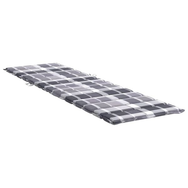 vidaXL Μαξιλάρι Ξαπλώστρας Γκρι Καρό 200 x 70 x 3εκ. από Ύφασμα Oxford