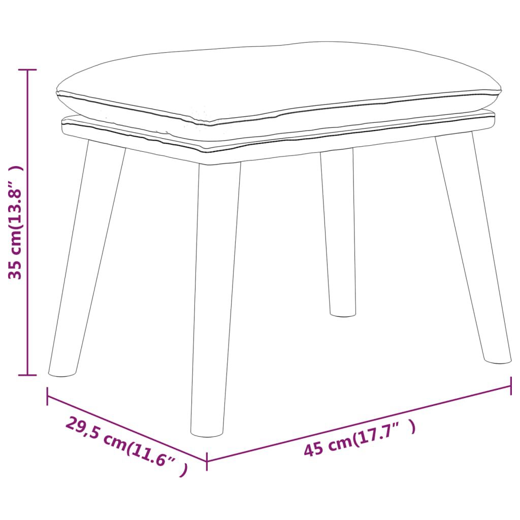 vidaXL Υποπόδιο Σκούρο Πράσινο 45 x 29,5 x 35 εκ. Υφασμάτινο