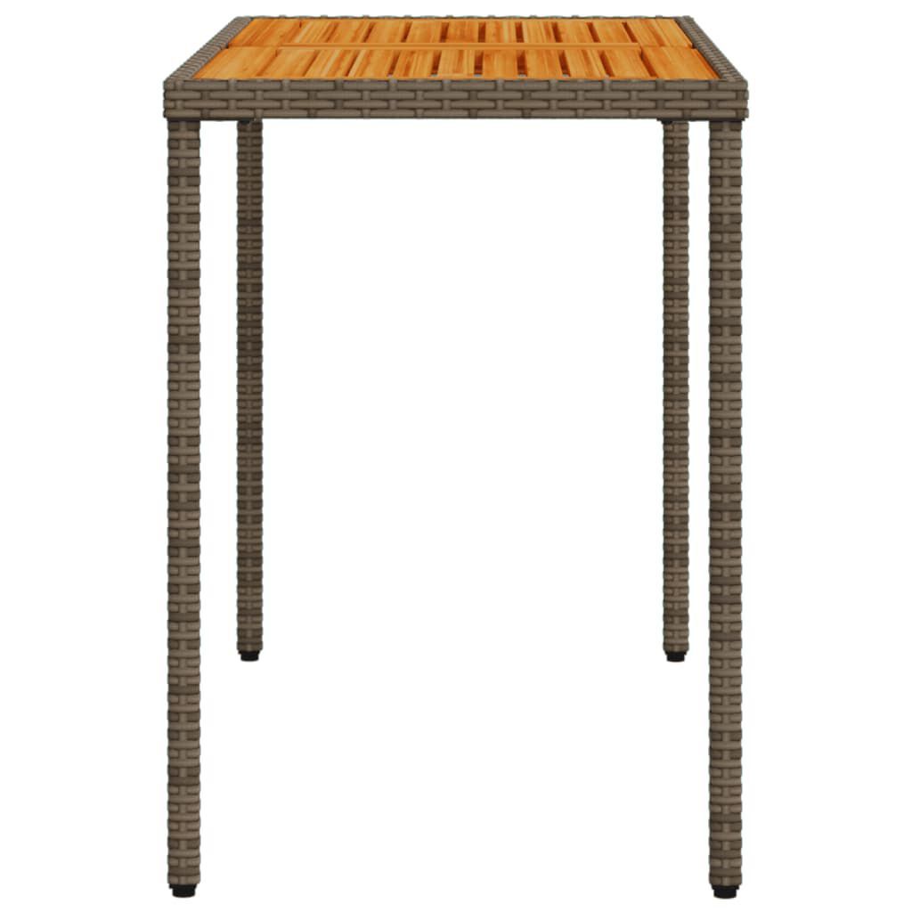 vidaXL Τραπέζι Κήπου Επιφάνεια Ακακίας Γκρι 115x54x74 εκ. Συνθ. Ρατάν