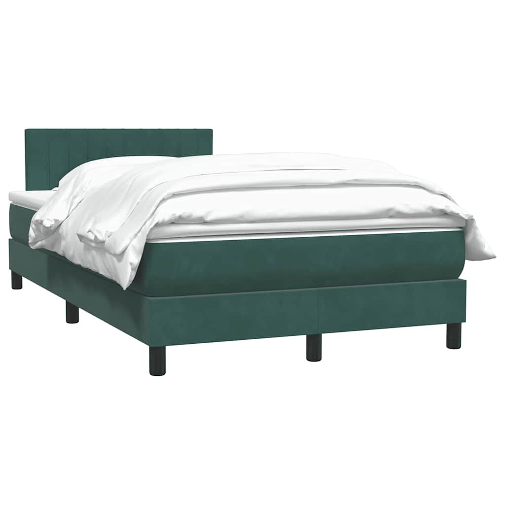 vidaXL Box Spring κρεβάτι με στρώμα σκούρο πράσινο 120x220cm Βελούδινο