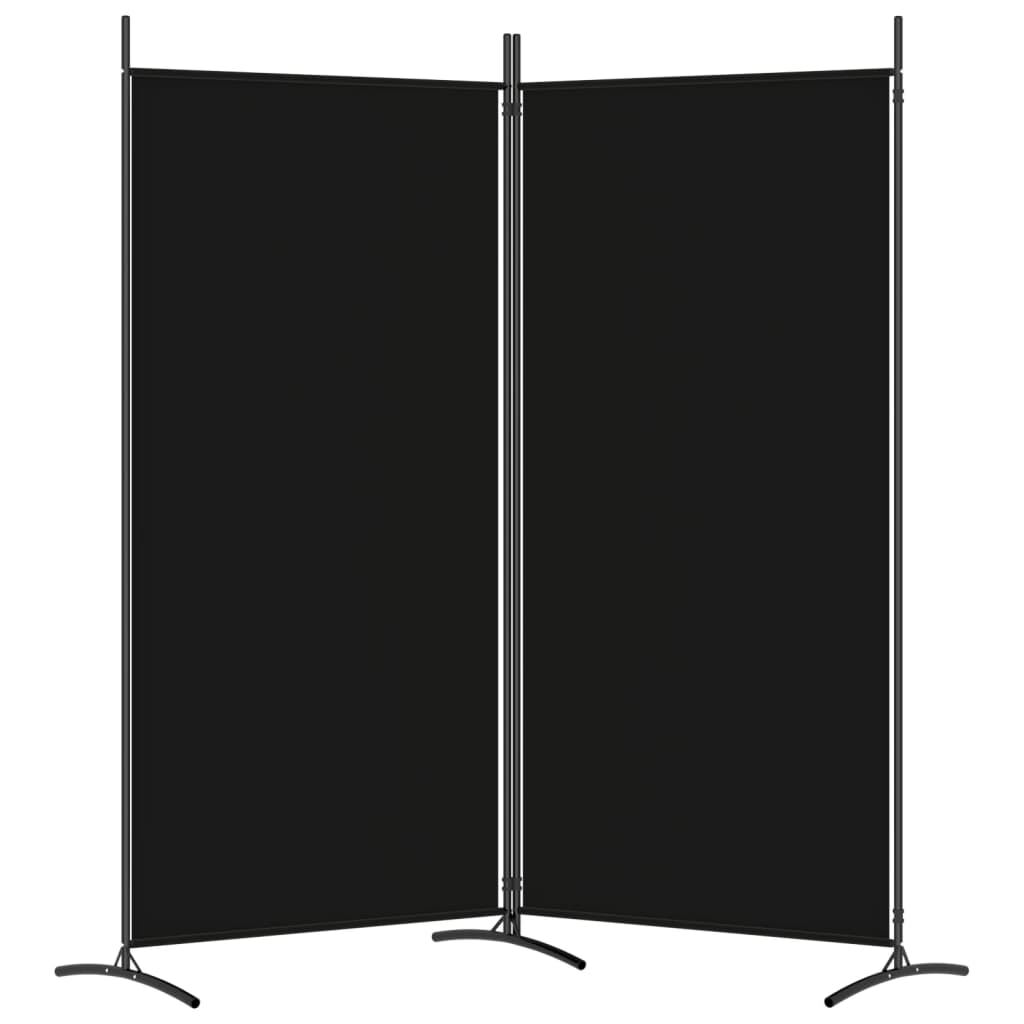 vidaXL Διαχωριστικό Δωματίου με 2 Πάνελ Μαύρο 175x180 εκ. από Ύφασμα