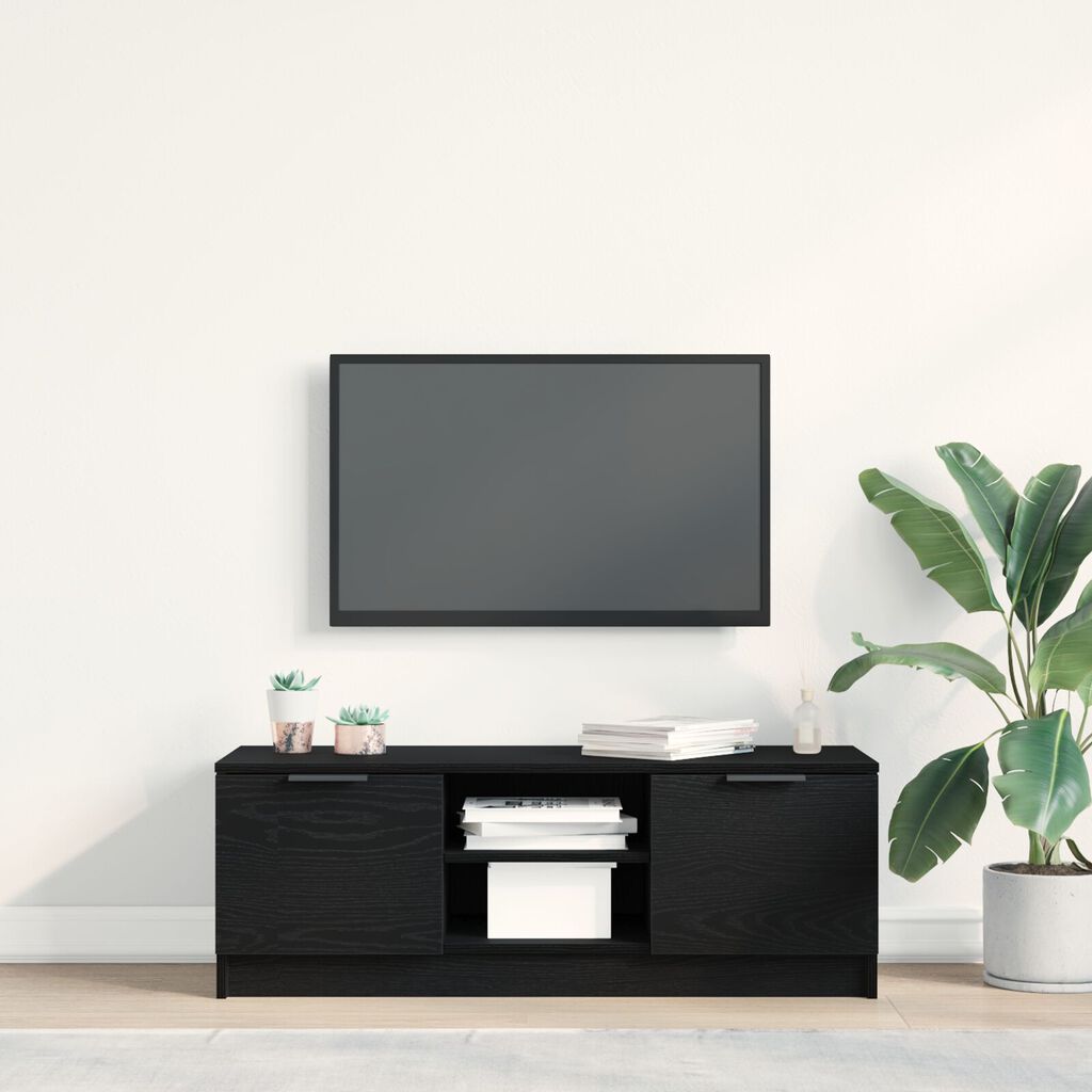 vidaXL Ντουλάπα τηλεόρασης Μαύρο Δρυς 102x35x36,5 εκ Επεξεργασμένο ξύλο