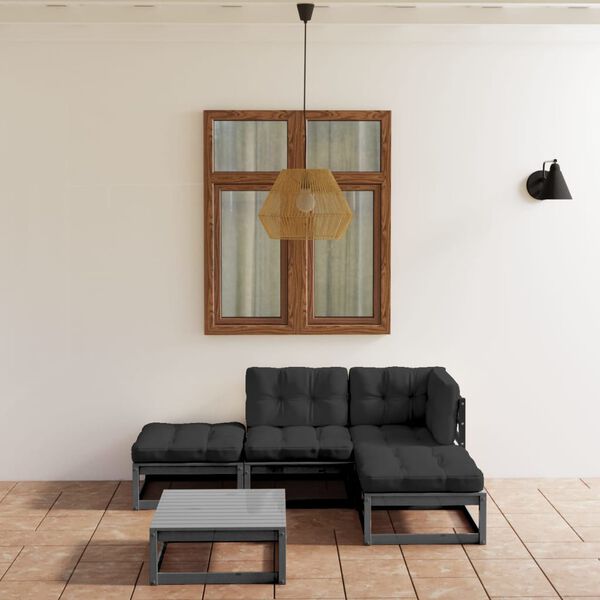 vidaXL &Sigma;&alpha;&lambda;ό&nu;&iota; &Kappa;ή&pi;&omicron;&upsilon; &Sigma;&epsilon;&tau; 5 &Tau;&epsilon;&mu;&alpha;&chi;ί&omega;&nu; &alpha;&pi;ό &Mu;&alpha;&sigma;ί&phi; &Xi;ύ&lambda;&omicron; &Pi;&epsilon;ύ&kappa;&omicron;&upsilon; & &Mu;&alpha;&xi;&iota;&lambda;ά&rho;&iota;&alpha;