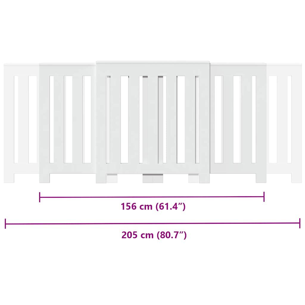 vidaXL Κάλυμμα Καλοριφέρ Λευκό 205x21,5x83,5εκ. από Επεξεργασμένο Ξύλο
