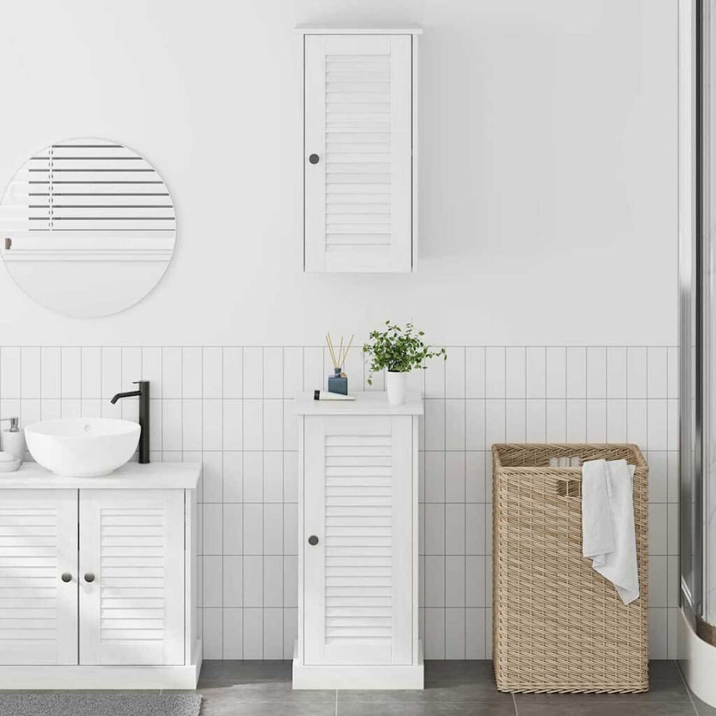 vidaXL Σετ Επίπλων Μπάνιου με ράφι 2 pcs Λευκό αντικέ 37 x 34 x 80 εκ