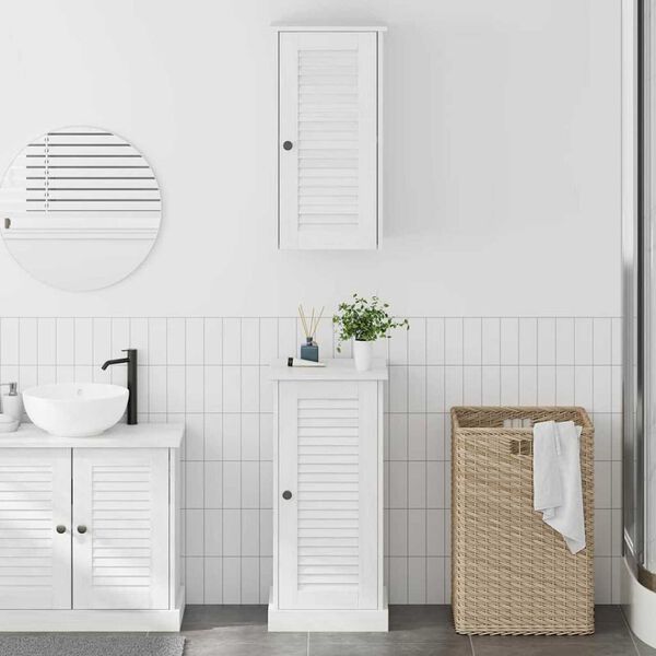 vidaXL Σετ Επίπλων Μπάνιου με ράφι 2 pcs Λευκό αντικέ 37 x 34 x 80 εκ