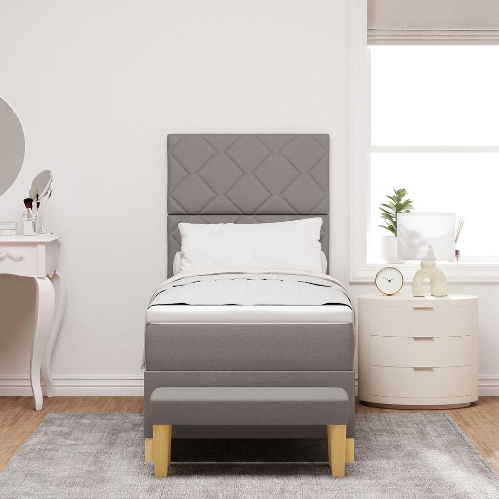 vidaXL Κρεβάτι με Ελατήρια και Στρώμα Ταπέ 80x200 cm Ύφασμα