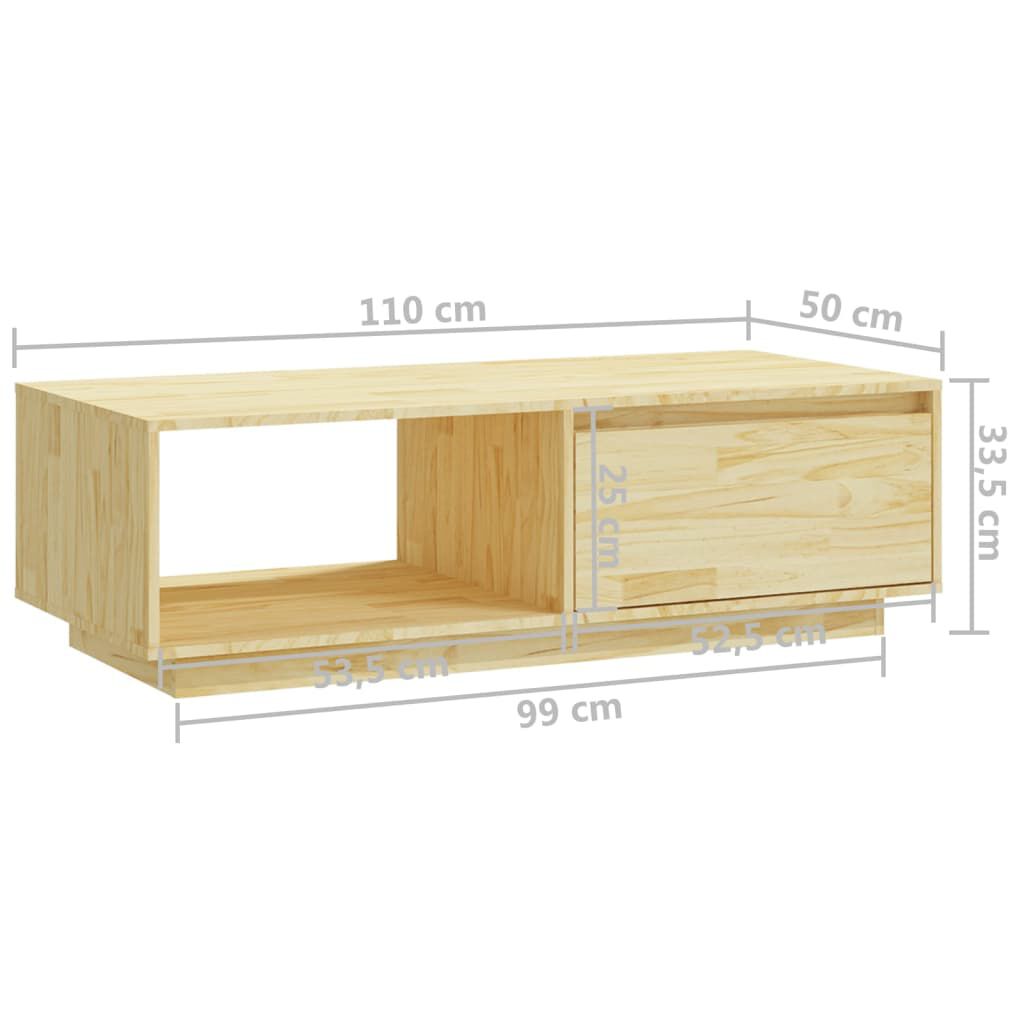 vidaXL Τραπεζάκι Σαλονιού 110 x 50 x 33,5 εκ. από Μασίφ Ξύλο Πεύκου