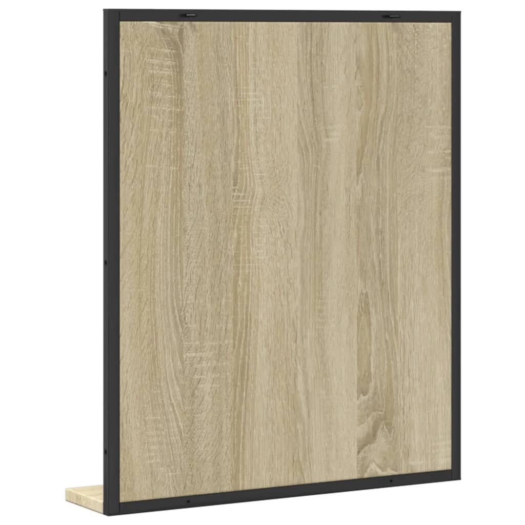 vidaXL Καθρέφτης Μπάνιου με Ράφι Sonoma Δρυς 50x12x60 εκ. Επεξ. Ξύλο