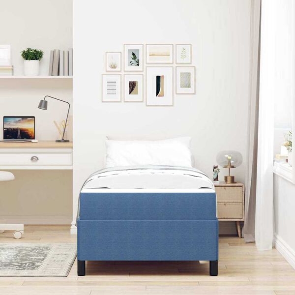 vidaXL Σκελετός Κρεβατιού Μπλε 90 x 190 cm Βελούδο