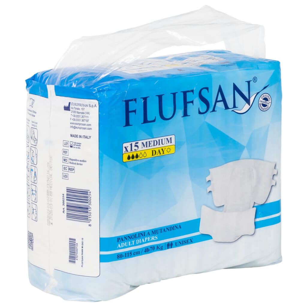 Flufsan Πάνες Ενηλίκων Μίας Χρήσης 15 Τεμ. Μέγεθος Μ