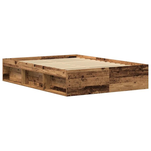 vidaXL Πλαίσιο κρεβατιού χωρίς στρώμα 135x190 εκ. Επεξεργασμένο Ξύλο