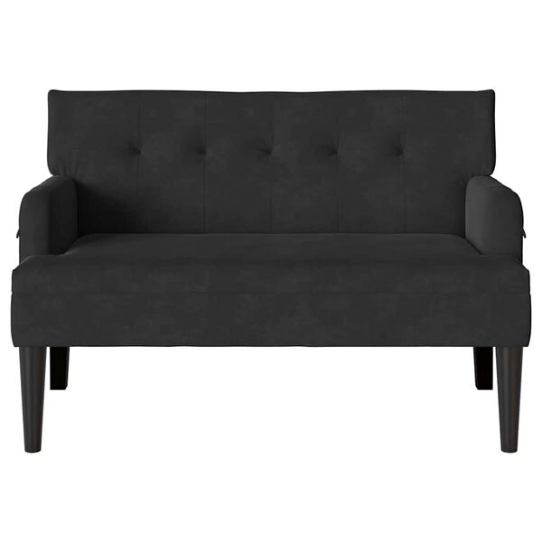 vidaXL Καναπές Chesterfield Μαύρο 112 x 65.5 x 75 εκ. Βελούδο