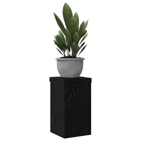 vidaXL Βάση φυτών 2 pcs Μαύρη δρυς 10 x 10 x 18 cm Επεξεργασμένο ξύλο
