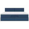 vidaXL Οθωμανικό κρεβάτι με στρώμα μπλε 180x200cm ύφασμα