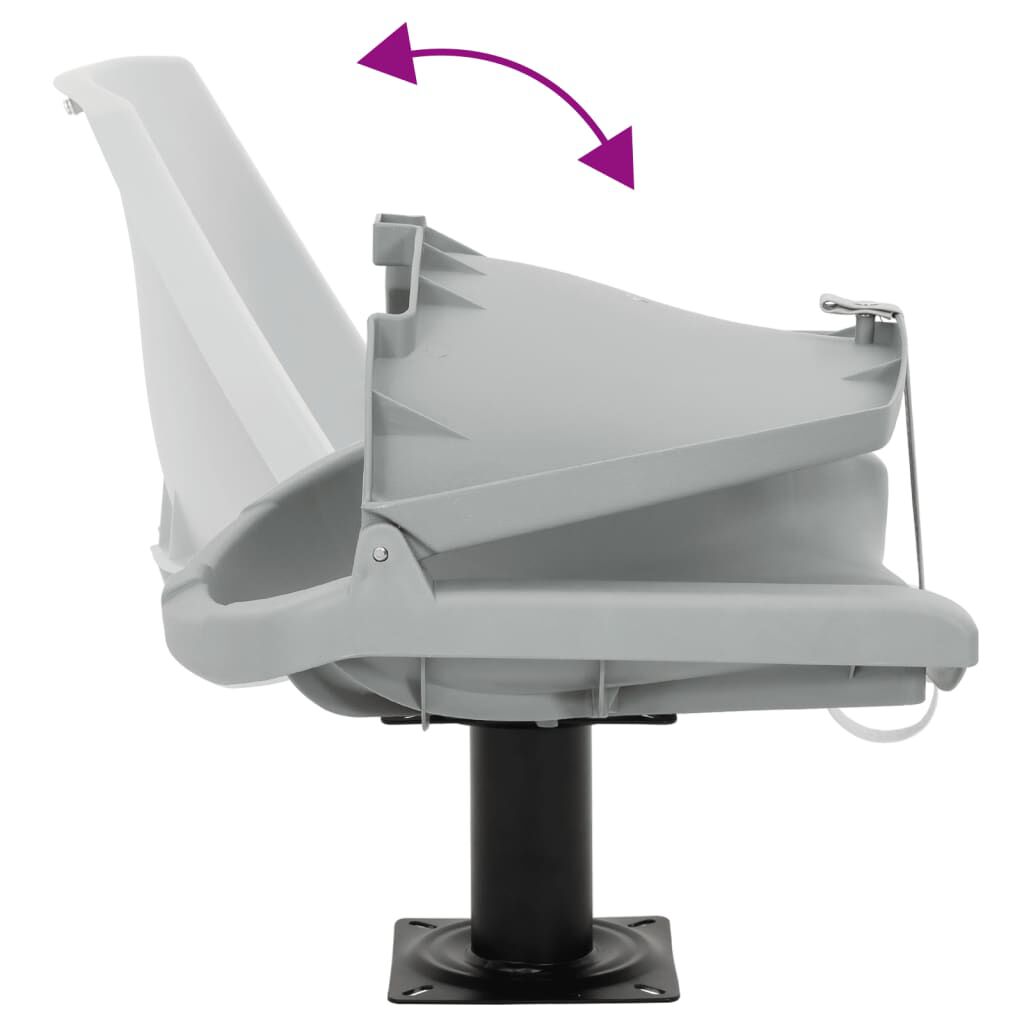 vidaXL Κάθισμα Σκάφους Πτυσσόμ. 2 τεμ. Γκρι 48x51x41 εκ Χωρίς Μαξιλάρι