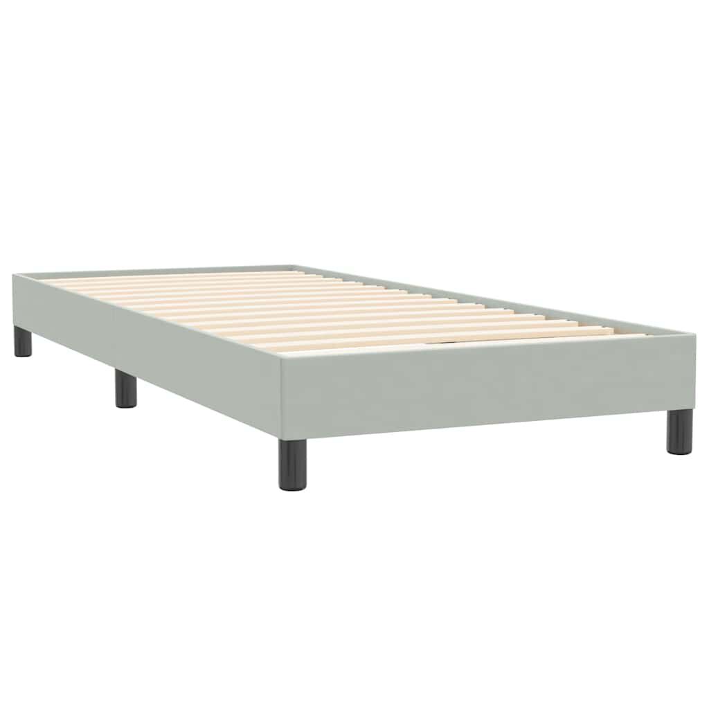 vidaXL Box Spring κρεβάτι με στρώμα ανοιχτό γκρι 90x220 εκ. Βελούδινο