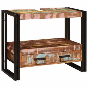 vidaXL Ντουλάπι νιπτήρα μπάνιου Μασίφ ανακυκλωμένο ξύλο και Σίδερο