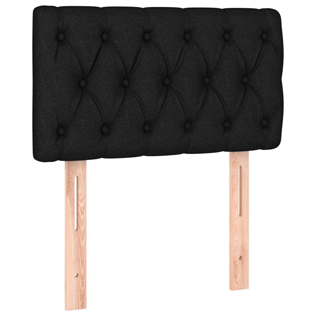 vidaXL Κρεβάτι Boxspring με Στρώμα Μαύρο 80 x 200 εκ. Υφασμάτινο