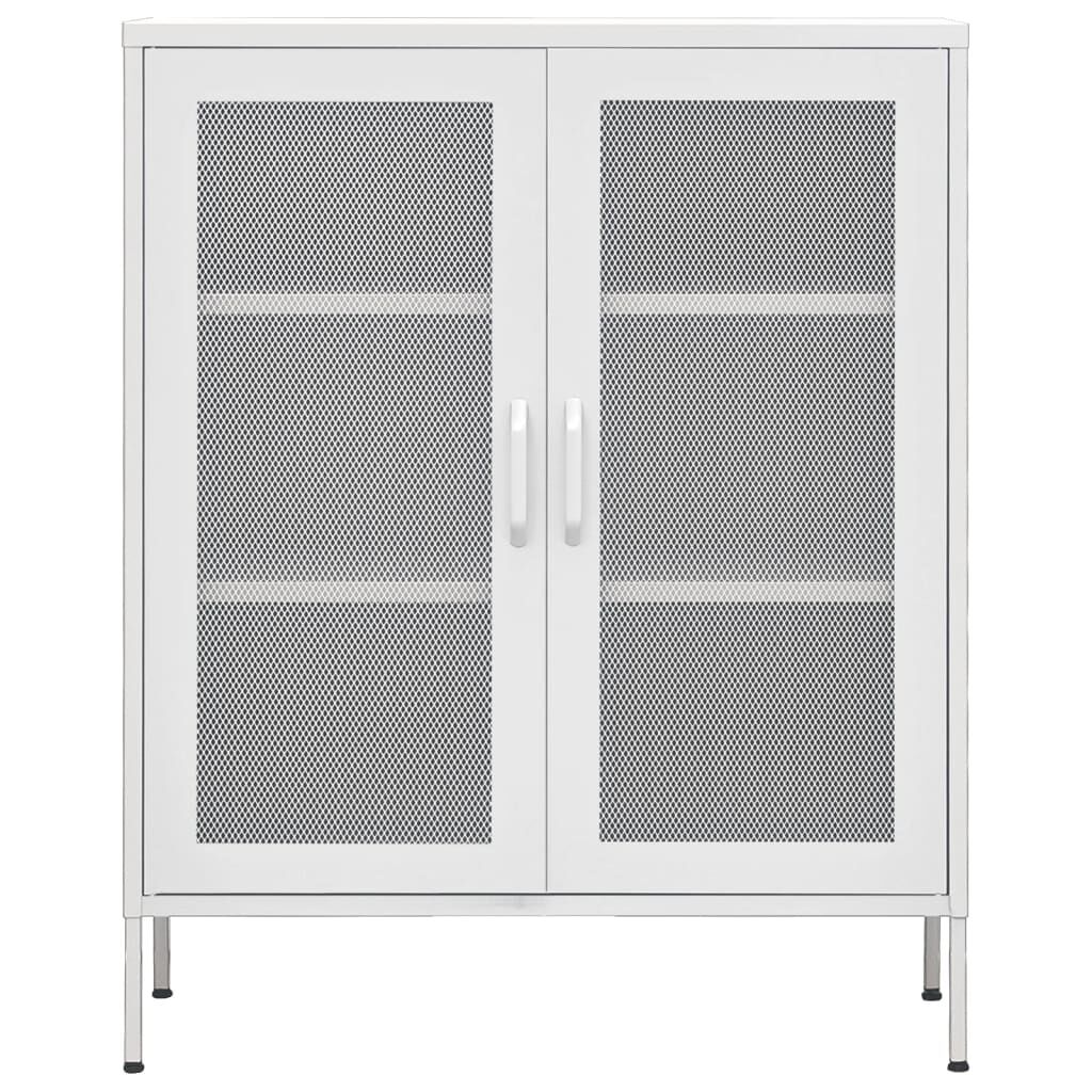 vidaXL Ντουλάπι Αποθήκευσης Λευκό 80 x 35 x 101,5 εκ. Ατσάλινο