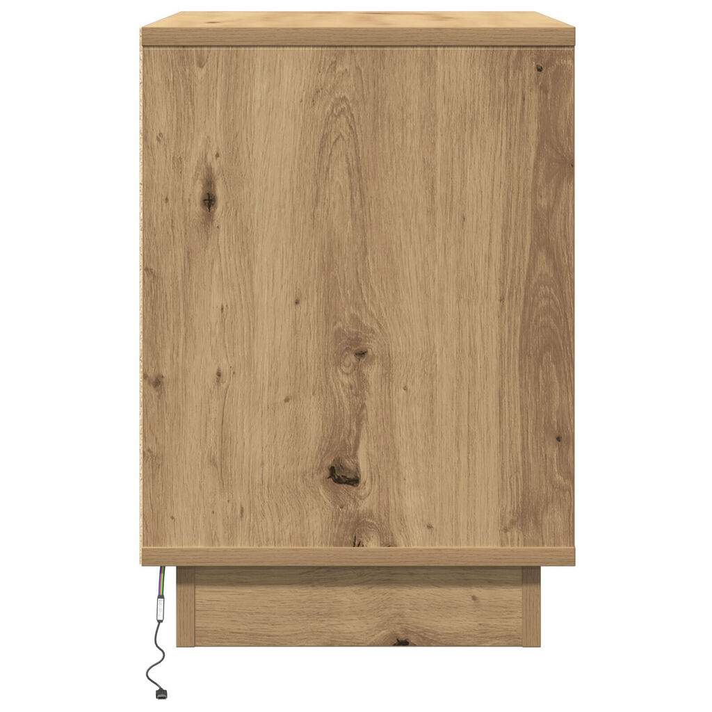 vidaXL Κομοδίνο με LED Artisan Oak 50x34,5x50 εκ.