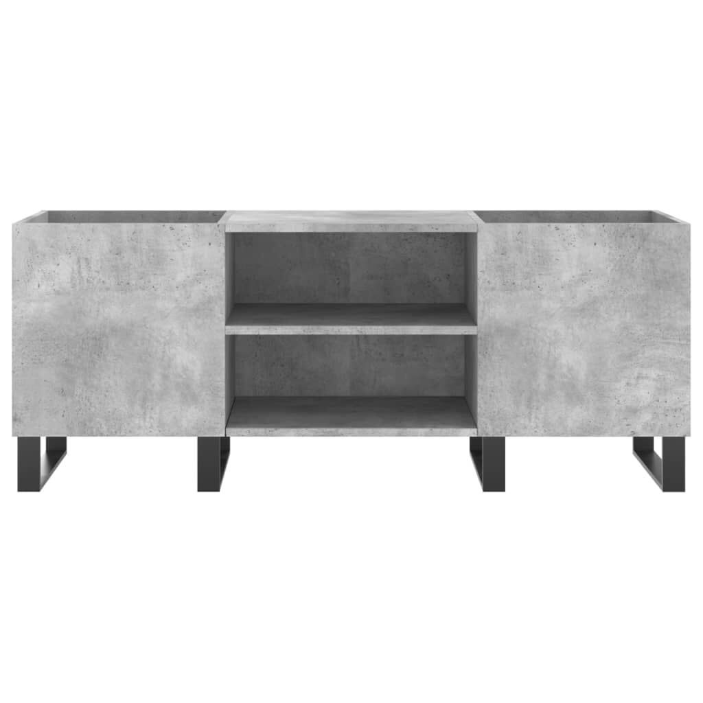 vidaXL Δισκοθήκη Γκρι Σκυροδέματος 121x38x48 εκ. Επεξεργασμένο Ξύλο