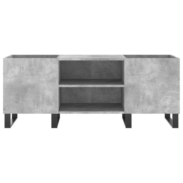 vidaXL Δισκοθήκη Γκρι Σκυροδέματος 121x38x48 εκ. Επεξεργασμένο Ξύλο