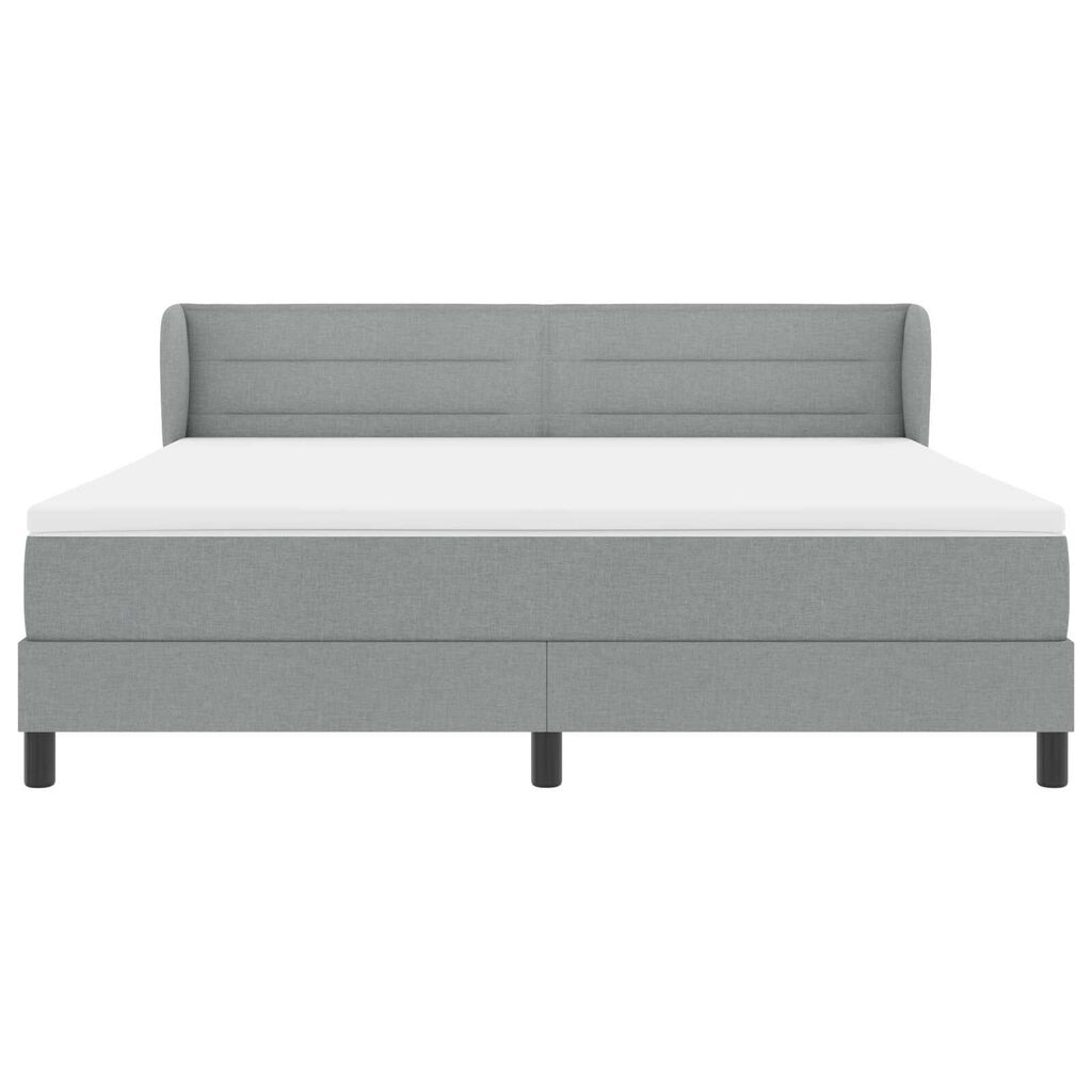 κρεβάτι Box Spring με στρώμα vidaXL ανοιχτό γκρι 180x200 εκ. ύφασμα