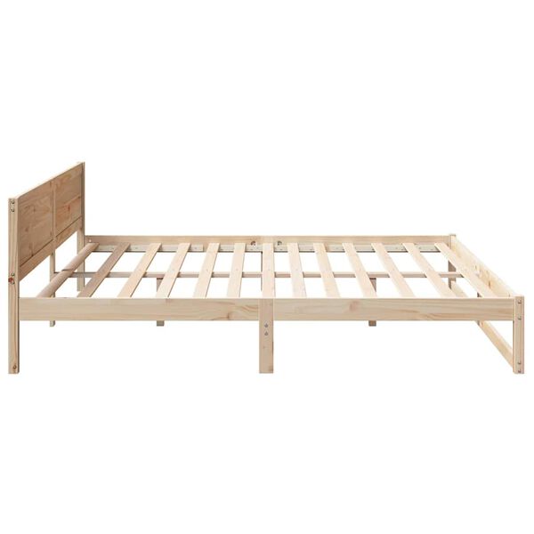 vidaXL Σκελετός Κρεβατιού Καφέ 200 x 200 cm Μασίφ ξύλο πεύκου