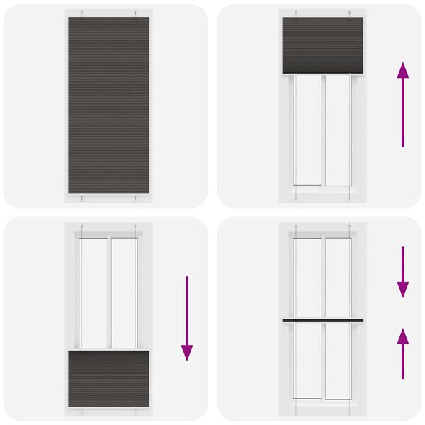 vidaXL Πλισέ περσίδα Μαύρο 95x200 cm Πλάτος υφάσματος 94,4 cm
